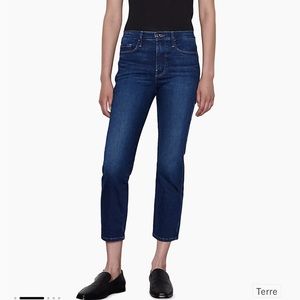 Frame Denim Jeans Women's 26 Le Sylvie Crop High Rise Raw Hem Mellencamp